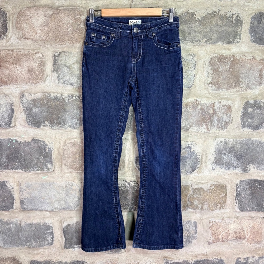 Mudd Girls Dark Wash Bootcut Jeans Blue Size 14R Y2K Retro Cowgirl Casual‎
